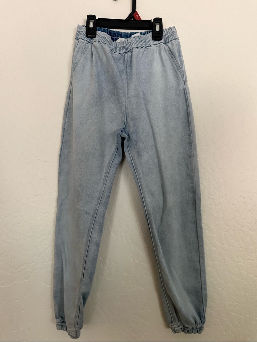 H&M Light Blue Elastic Waist Kids Denim Joggers